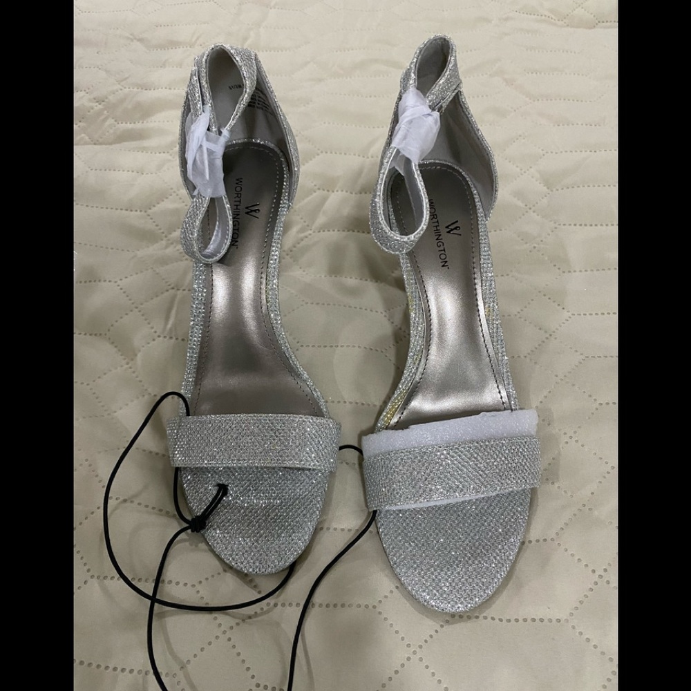Brand new high heel Wor Bristol Silver sandals from JC Penney. Size 6 1/2.